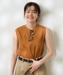Tシャツ/カットソー（イエロー/黄色系・袖なし）ファッション