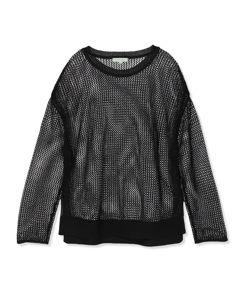 AURALEE メッシュ編み ブラックコットンセーター AURALEE メッシュ編み ブラックコットンセーター