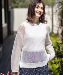 メッシュニットプルオーバー