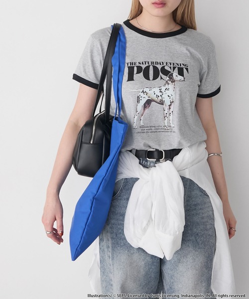 tシャツ 「THE SATURDAY EVENING POST」Cover girl グラフィックプリントリンガーTシャツ レディース メンズ セール】【forksy.】【THE SATURDAY EVENING POST】別注