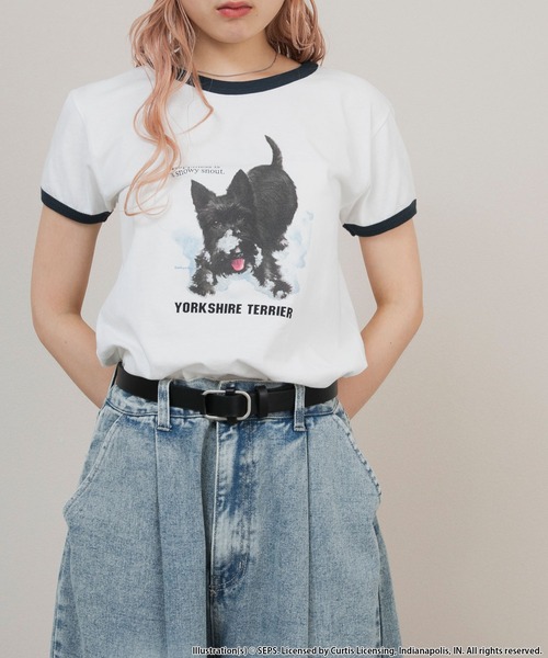 forksy.(フォルクシー)の「【forksy.】【THE SATURDAY EVENING POST】別注 グラフィックDOGリンガー半袖Tシャツ(Tシャツ/カットソー・レディース・グレイッシュベージュ/杢グレー/オフホワイト・FREE)」の18枚目の写真