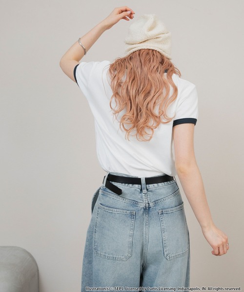 forksy.(フォルクシー)の「【forksy.】【THE SATURDAY EVENING POST】別注 グラフィックDOGリンガー半袖Tシャツ(Tシャツ/カットソー・レディース・グレイッシュベージュ/杢グレー/オフホワイト・FREE)」の21枚目の写真