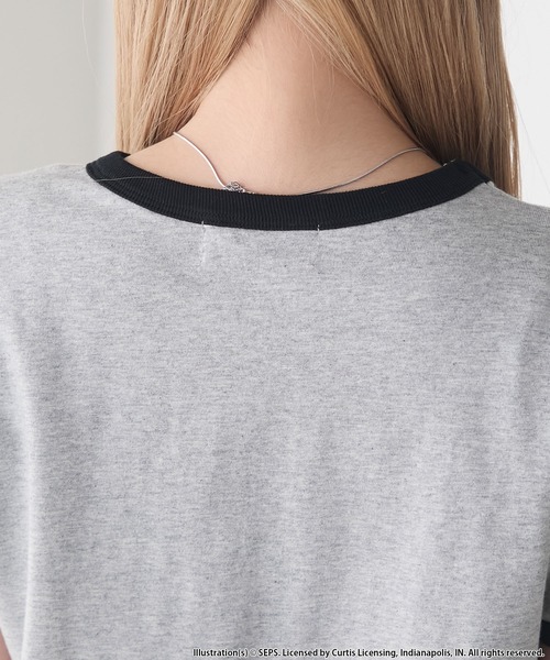 forksy.(フォルクシー)の「【forksy.】【THE SATURDAY EVENING POST】別注 グラフィックDOGリンガー半袖Tシャツ(Tシャツ/カットソー・レディース・グレイッシュベージュ/杢グレー/オフホワイト・FREE)」の12枚目の写真