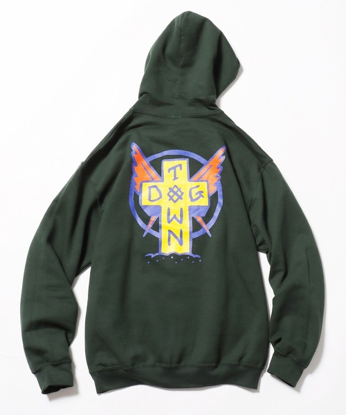 パーカー DOGTOWN/ドッグタウン Scratch Cross HOODIE プルオーバーパーカー バックプリント ビッグシルエット レディース DOGTOWN/ドッグタウン Scratch Cross HOODIE プルオーバー
