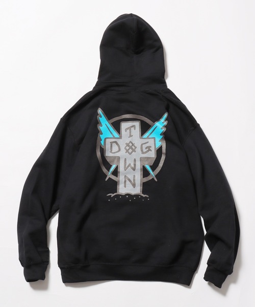 パーカー DOGTOWN/ドッグタウン Scratch Cross HOODIE プルオーバーパーカー バックプリント ビッグシルエット レディース DOGTOWN/ドッグタウン Scratch Cross HOODIE プルオーバー