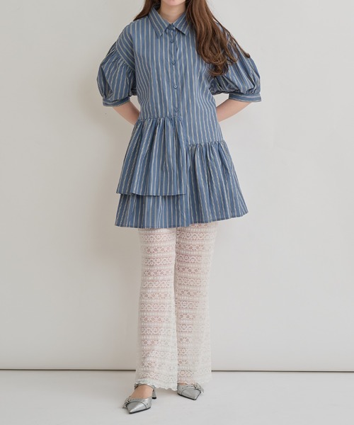 Ambre Neige(アンブルネージュ)の「lace flare pants / レースフレアパンツ(その他パンツ・レディース・ブラック/オフホワイト・FREE)」の8枚目の写真