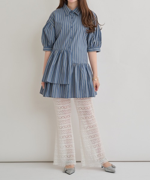 Ambre Neige(アンブルネージュ)の「lace flare pants / レースフレアパンツ(その他パンツ・レディース・ブラック/オフホワイト・FREE)」の9枚目の写真