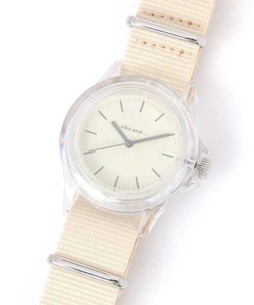 セール】テープベルトクリアウォッチ（アナログ腕時計）｜niko and