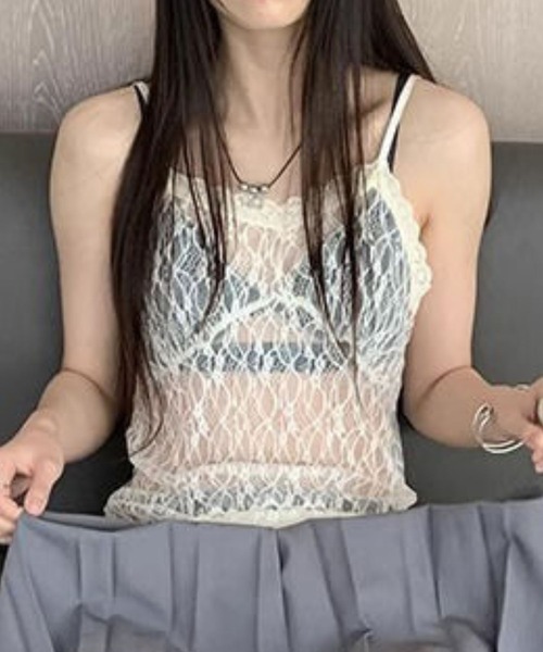 almo(アルモ)の「CM フルレースキャミソール(se)(キャミソール・レディース・ホワイト・FREE)」の3枚目の写真