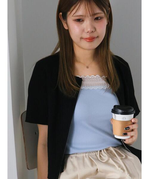 ehka sopo（エヘカソポ）の「前後2WAYレース付きタンクトップ（タンクトップ・レディース・サックスブルー/ライトベージュ/ブラック/オフホワイト・F）」の16枚目の写真