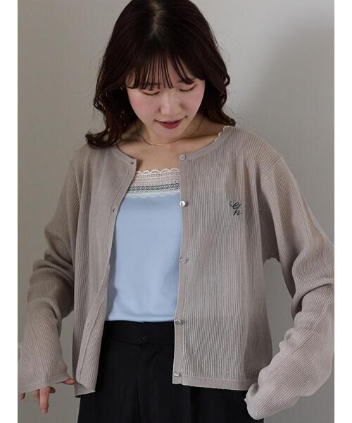 ehka sopo（エヘカソポ）の「前後2WAYレース付きタンクトップ（タンクトップ・レディース・サックスブルー/ライトベージュ/ブラック/オフホワイト・F）」の21枚目の写真