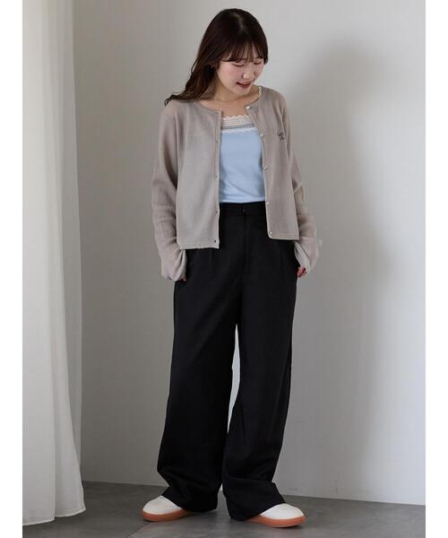 ehka sopo（エヘカソポ）の「前後2WAYレース付きタンクトップ（タンクトップ・レディース・サックスブルー/ライトベージュ/ブラック/オフホワイト・F）」の22枚目の写真