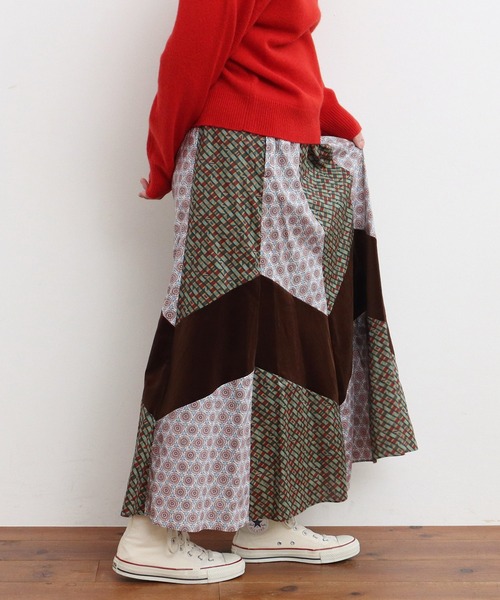 美品 2024AW tao 変形パッチワークスカート F 新品 2025新作 モード系