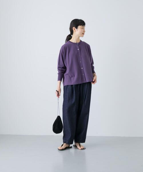 かぐれ（カグレ）の「ハイゲージコットンクルーネックカーディガン（カーディガン/ボレロ・レディース・ライトグレー/パープル/ブラック・FREE）」の17枚目の写真