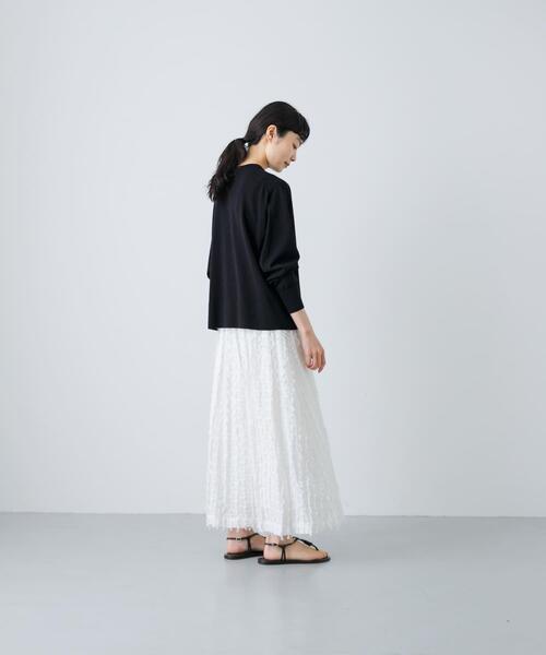 かぐれ（カグレ）の「ハイゲージコットンクルーネックカーディガン（カーディガン/ボレロ・レディース・ライトグレー/パープル/ブラック・FREE）」の10枚目の写真