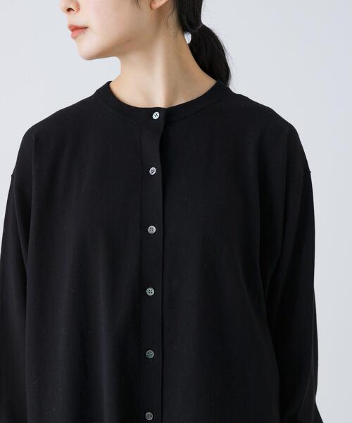 かぐれ（カグレ）の「ハイゲージコットンクルーネックカーディガン（カーディガン/ボレロ・レディース・ライトグレー/パープル/ブラック・FREE）」の14枚目の写真