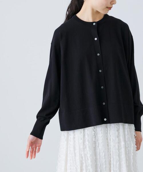 かぐれ（カグレ）の「ハイゲージコットンクルーネックカーディガン（カーディガン/ボレロ・レディース・ライトグレー/パープル/ブラック・FREE）」の16枚目の写真