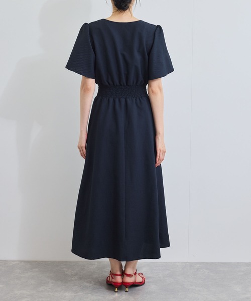 Noble 七分袖フレアスリーブワンピース　ネイビー　36 NOBLE 「NOBLE」 7分袖ワンピース 36 ネイビー レディース