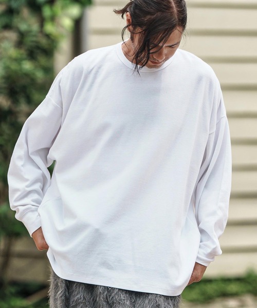 CAMBIO（カンビオ）の「mlt5281- Minimal Span Fraise Cut sew カットソー（Tシャツ/カットソー・メンズ・ブラック/チャコールグレー/ホワイト・S/M/L）」の2枚目の写真