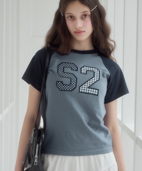 ワッペンロゴラグランT/patch logo raglan t-shirt（Tシャツ