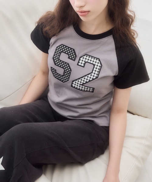 ワッペンロゴラグランT/patch logo raglan t-shirt（Tシャツ