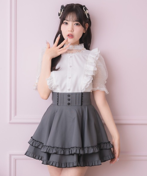 ROJITA（ロジータ）の「ハートバックルシアードットブラウス（シャツ/ブラウス・レディース・ホワイト/ピンク/ブラック・FREE）」の8枚目の写真