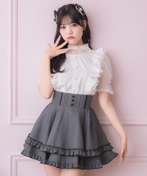 ROJITA（ロジータ）の「ハートバックルシアードットブラウス（シャツ/ブラウス・レディース・ホワイト/ピンク/ブラック・FREE）」の9枚目の写真