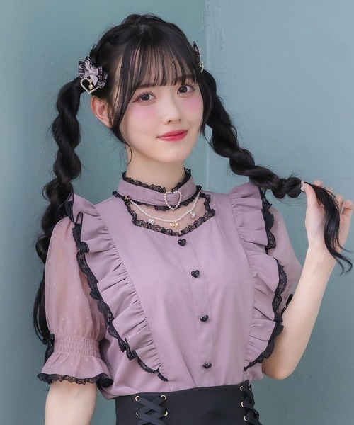 ROJITA（ロジータ）の「ハートバックルシアードットブラウス（シャツ/ブラウス・レディース・ホワイト/ピンク/ブラック・FREE）」の22枚目の写真