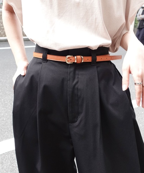 CORNERS（コーナーズ）の「フェイクレザー細ベルト（ベルト・レディース・アイボリー/ブラウン/キャメル/ブラック・FREE）」の9枚目の写真