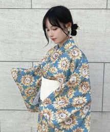 F i.n.t(フィント)の【2wayセパレート浴衣・浴衣+作り帯セット】ヒマワリ柄浴衣セット 夏服(浴衣)
