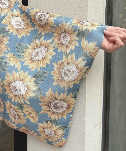 F i.n.t（フィント）の「【2wayセパレート浴衣・浴衣＋作り帯セット】ヒマワリ柄浴衣セット　夏服（浴衣・レディース・ホワイト×イエロー/イエロー× ブルー・FREE）」の16枚目の写真