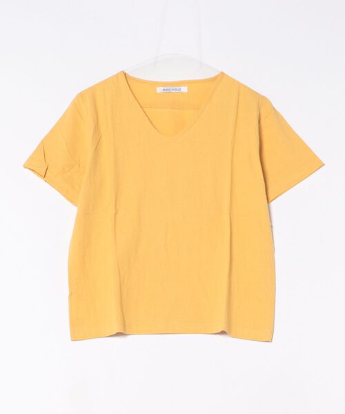 BLANC FICELLE(ブランフィセル)の「麻混 Vネック 5分袖シャツ(シャツ/ブラウス・レディース・ホワイト/ピンク/パープル/イエロー・M/L/XL)」の15枚目の写真