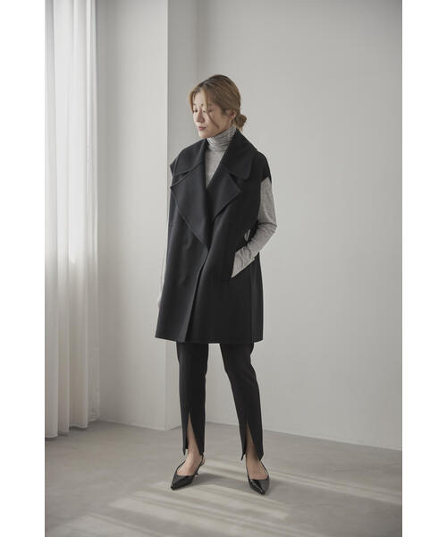 lephil ソフトウールリバー　ジレ ブルー　ポンチョ　スタニング コート ◇ ソフトウールリバージレ（ピーコート）｜LE PHIL（ルフィル