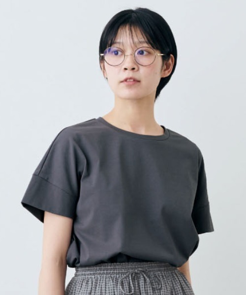 THREE FIFTY STANDARD(スリーフィフティースタンダード)の「THREE FIFTY STANDARD 汗じみ軽減加工のダブルスリーブTシャツ(Tシャツ/カットソー・レディース・ブルー/チャコールグレー/ライトグレー・M/LL/3L/L)」の2枚目の写真