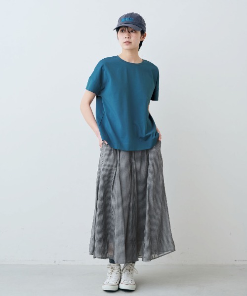 THREE FIFTY STANDARD(スリーフィフティースタンダード)の「THREE FIFTY STANDARD 汗じみ軽減加工のダブルスリーブTシャツ(Tシャツ/カットソー・レディース・ブルー/チャコールグレー/ライトグレー・M/LL/3L/L)」の13枚目の写真