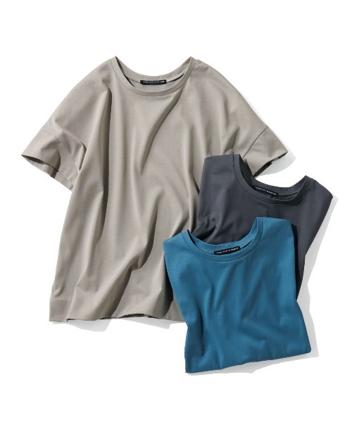 THREE FIFTY STANDARD(スリーフィフティースタンダード)の「THREE FIFTY STANDARD 汗じみ軽減加工のダブルスリーブTシャツ(Tシャツ/カットソー・レディース・ブルー/チャコールグレー/ライトグレー・M/LL/3L/L)」の16枚目の写真