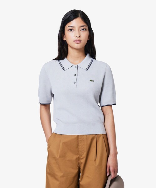 LACOSTE(ラコステ)の「配色ライン コンパクトニットポロシャツ(ポロシャツ・レディース・グレー/ネイビー/ピンク・40/38/34/36)」の21枚目の写真