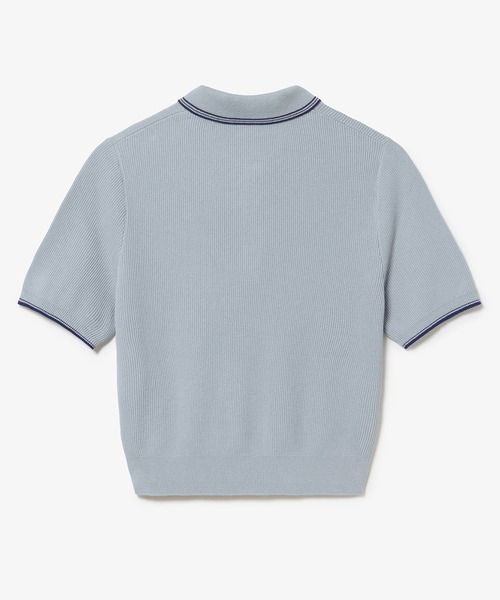 LACOSTE(ラコステ)の「配色ライン コンパクトニットポロシャツ(ポロシャツ・レディース・グレー/ネイビー/ピンク・40/38/34/36)」の6枚目の写真