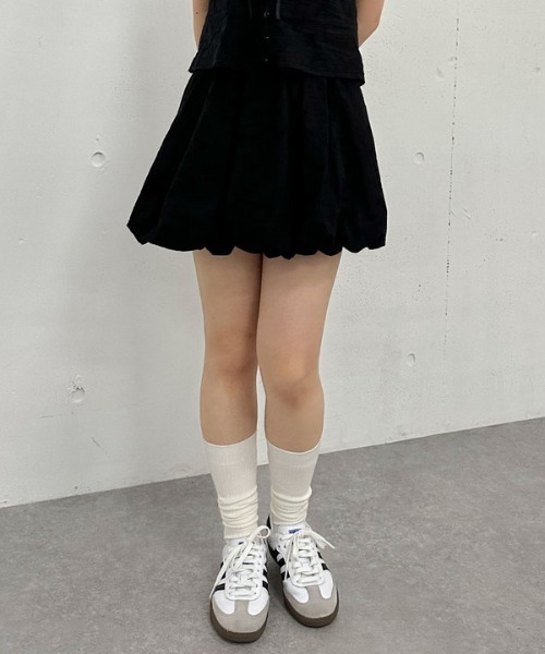 archives（アルシーヴ）の「【ＳＥＴＵＰ対応】コットン刺繍バルーンミニスカート（スカート・レディース・ブラック/オフホワイト・MEDIUM）」の16枚目の写真