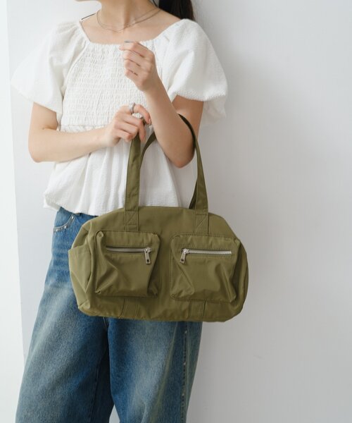 Kastane（カスタネ）の「【500mlペットボトル収納可】ナイロンボストンバッグ（ボストンバッグ・レディース・カーキ/ブラック/アイボリー・FREE）」の7枚目の写真