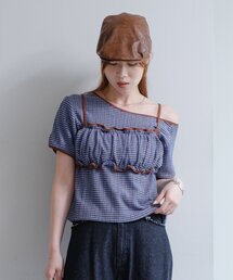 KILIG キリグ ギンガムチェック ビスチェ 水色 X-girl PRINTEDBUSTIER/ドット・ギンガムビスチェ BLUE -靴