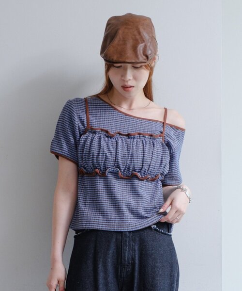 セール】ギンガムチェックビスチェSET（Tシャツ/カットソー）｜Kastane