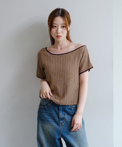 セール】ギンガムチェックビスチェSET（Tシャツ/カットソー）｜Kastane