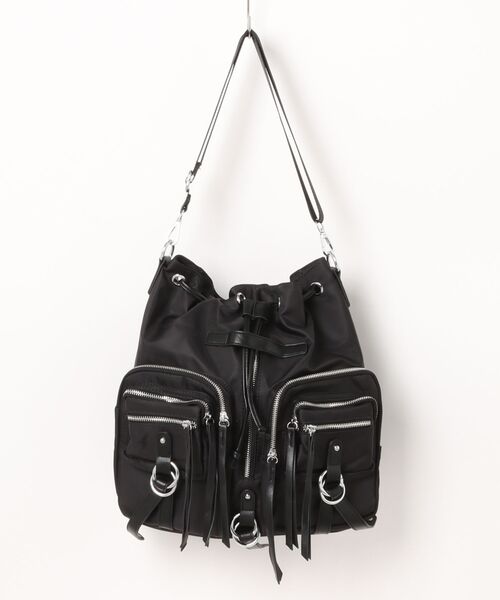 SPINNS(スピンズ)の「3WAY合皮バッグ/リュック・ショルダー・ハンドの3スタイル対応/Y2K・グランジ系(ショルダーバッグ・メンズ・ブラック・ONESIZE)」の3枚目の写真