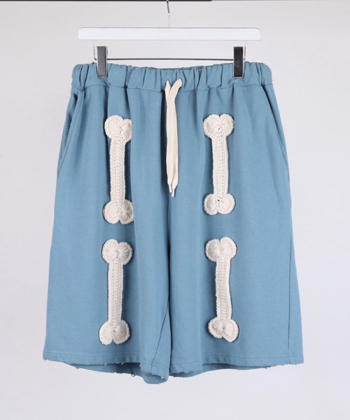 DISCOVERED BONE CROCHET SWEAT SHORTS
