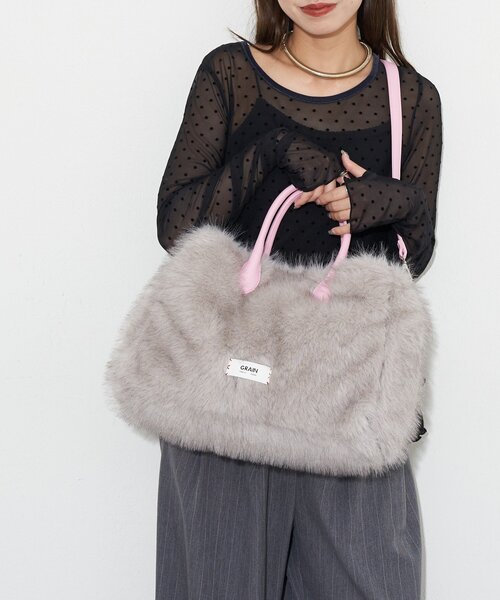 GRAIN（グレイン）の「【GRAIN/グレイン】2WAYフェイクファートートバッグ（トートバッグ・レディース・ブラウン/ベージュ/グレー・FREE）」の5枚目の写真