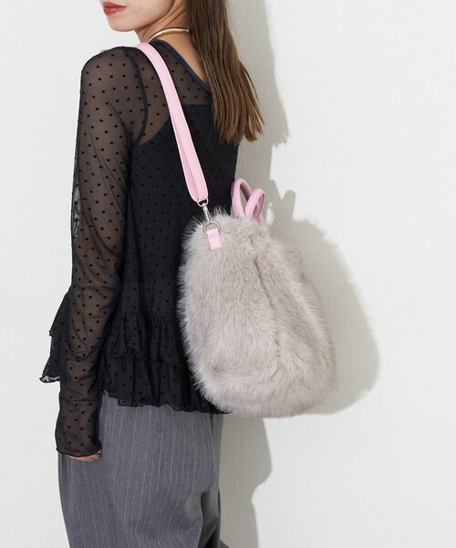 GRAIN（グレイン）の「【GRAIN/グレイン】2WAYフェイクファートートバッグ（トートバッグ・レディース・ブラウン/ベージュ/グレー・FREE）」の6枚目の写真