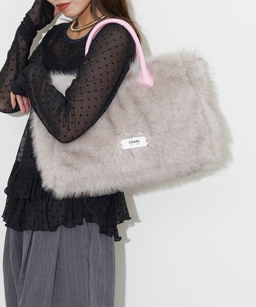 GRAIN（グレイン）の「【GRAIN/グレイン】2WAYフェイクファートートバッグ（トートバッグ・レディース・ブラウン/ベージュ/グレー・FREE）」の8枚目の写真