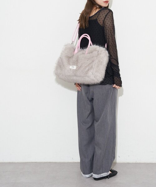 GRAIN（グレイン）の「【GRAIN/グレイン】2WAYフェイクファートートバッグ（トートバッグ・レディース・ブラウン/ベージュ/グレー・FREE）」の9枚目の写真