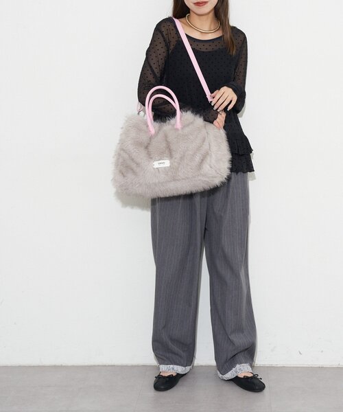 GRAIN（グレイン）の「【GRAIN/グレイン】2WAYフェイクファートートバッグ（トートバッグ・レディース・ブラウン/ベージュ/グレー・FREE）」の11枚目の写真